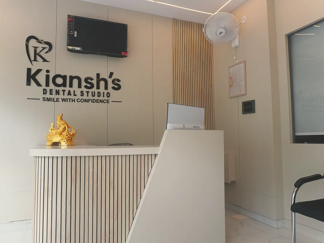 Reception interior at Kiansh Dental Studio, Gomti Nagar Extension, Lucknow